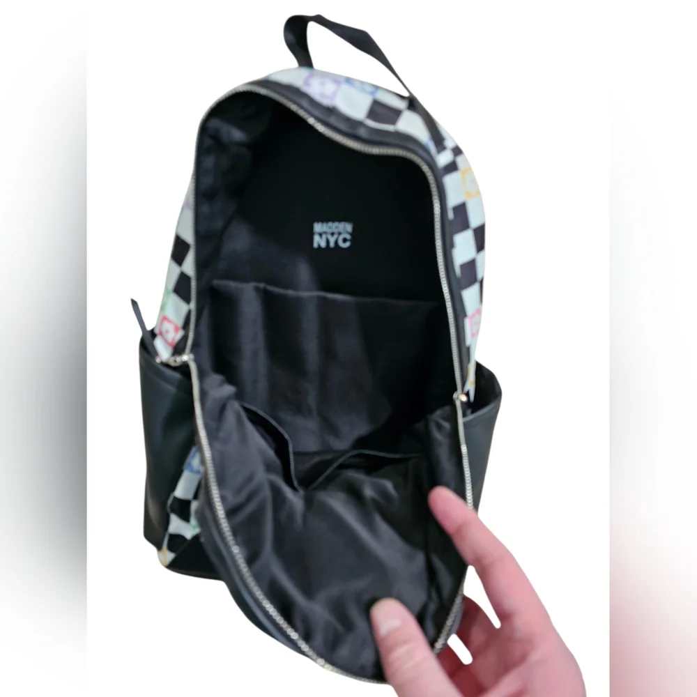 Madden NYC Checkered Flower Dome Backpack Black 17